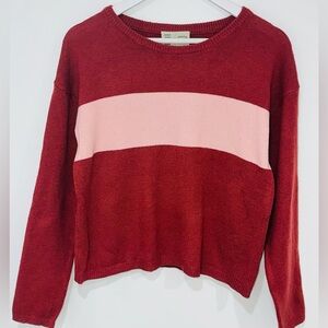 Anthropologie Saturday Sunday Red Knit Lounge Set Sweater Jogger Pants Women’s S